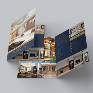 Modern Luxury Real Estate Agent Listing Bi-Fold  Brochure