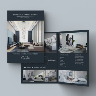 Modern Luxury Real Estate Property Listing Bi-Fold Brochure