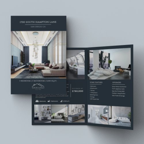 Modern Luxury Real Estate Property Listing Bi-Fold Brochure