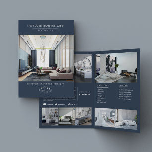 Modern Luxury Real Estate Property Listing Bi-Fold Brochure