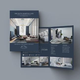 Modern Luxury Real Estate Property Listing Bi-Fold Brochure