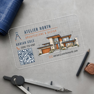 Modern Luxury Residence Architecture Studio Clear Business Cards