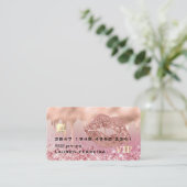 Modern Luxury Rose Gold Lips Faux Debit Card (Standing Front)