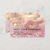 Modern Luxury Rose Gold Lips Faux Debit Card (Front/Back)