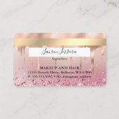 Modern Luxury Rose Gold Lips Faux Debit Card (Back)