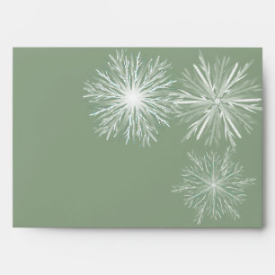 Modern luxury watercolor  snowflakes Holiday  Envelope