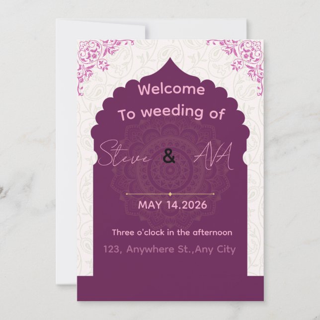 Modern Luxury Wedding Invitation – Elegant Minimal (Front)