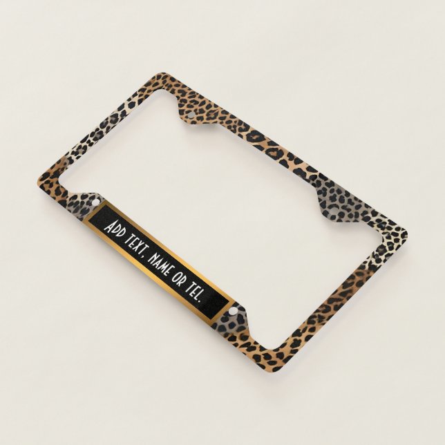 Modern Luxury White Leopard Elegant Collection License Plate Frame (3/4)