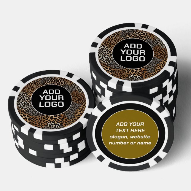 Modern Luxury White Leopard Elegant Collection Poker Chips (Stack)