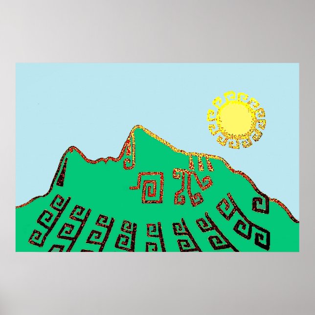 MODERN MACHU_PICCHU CUSCO PERU DRAWING POSTER (Front)