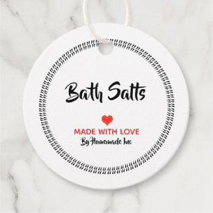 Modern made with love red heart DIY products Favor Tags