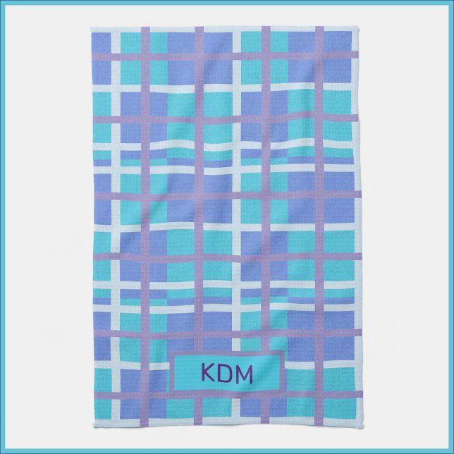 Modern Madras Purple and Blue Kitchen Towel (Creator Uploaded)