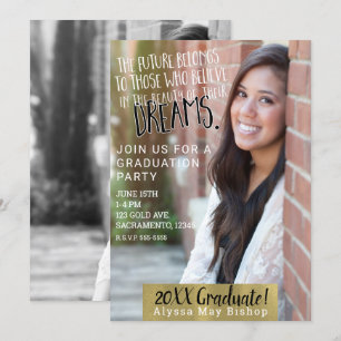 Modern Magazine Full Picture Photo Graduation Invitation