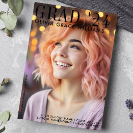 Modern Magazine Overlay Graduation Announcement