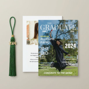 Modern Magazine Photo Graduation  Announcement