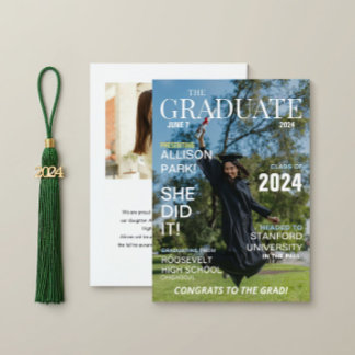 Modern Magazine Photo Graduation  Announcement