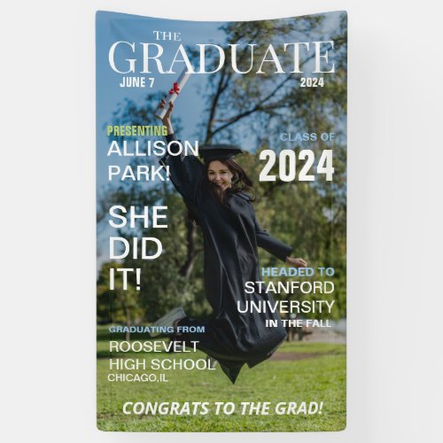 Modern Magazine Photo Graduation  Banner