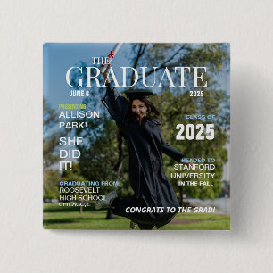 Modern Magazine Photo Graduation Button