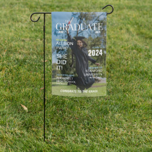 Modern Magazine Photo Graduation Garden Flag