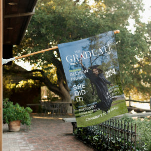 Modern Magazine Photo Graduation House Flag
