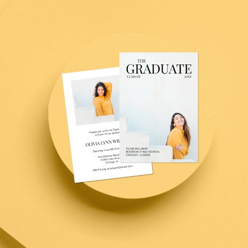 Modern Magazine Photo Graduation Invitation