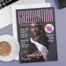 Modern Magazine Pink Graduation School Bachelor