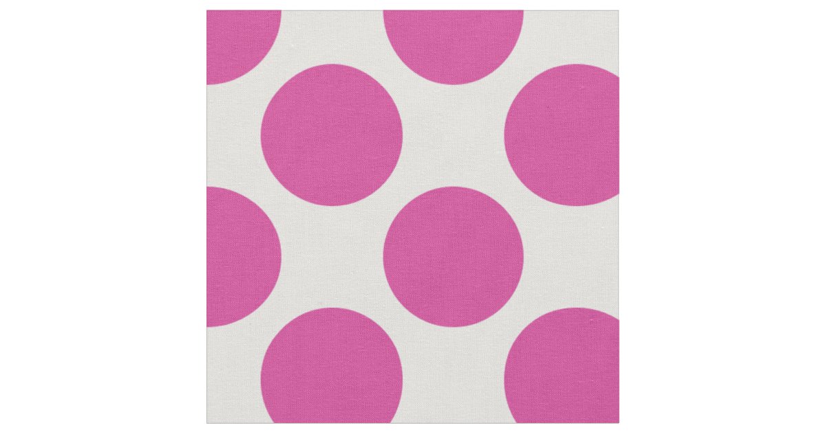 Modern Magenta and White Large Polka Dots Fabric | Zazzle.com