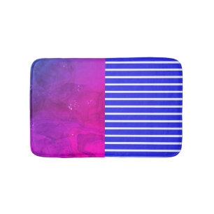 Modern Magenta Blue Bath Mat