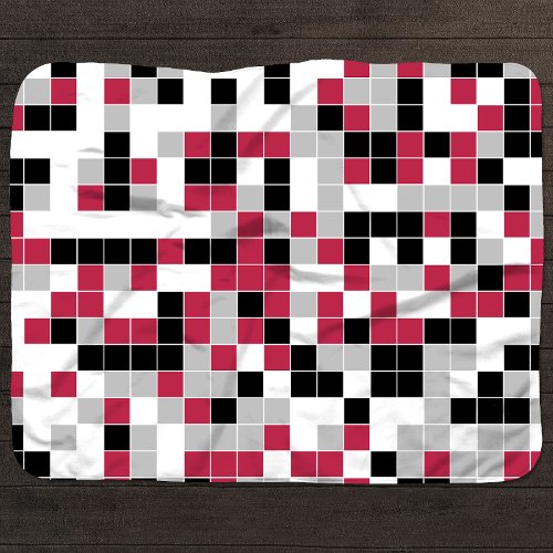 Modern Magenta Geometric Pattern Sherpa Blanket