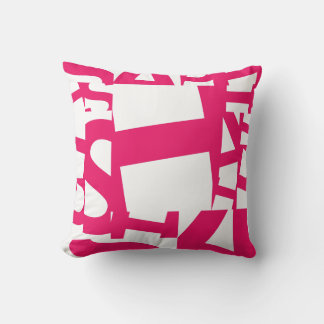 Modern Magenta Pink Abstract Geometric Graffiti Th Throw Pillow