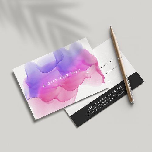 Modern Magenta Watercolor Blot  Gift Certificate