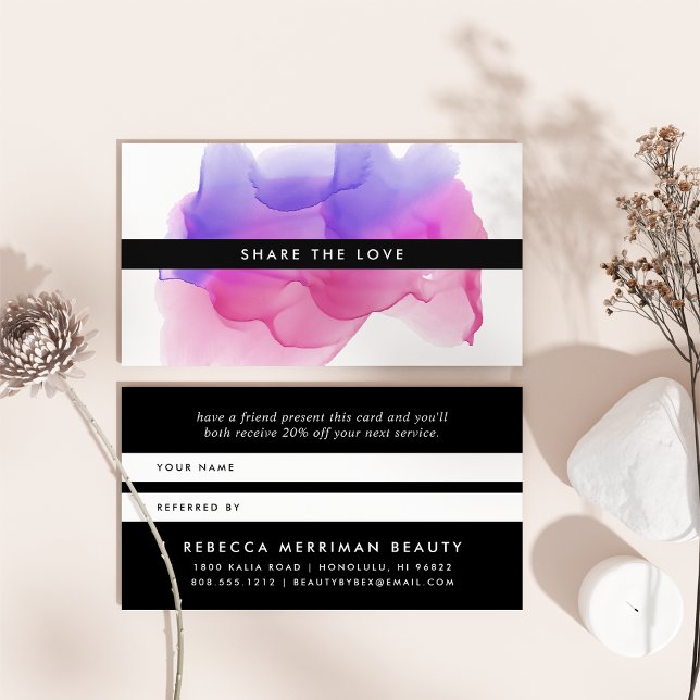 Modern Magenta Watercolor Blot | Referral Card (Creator Uploaded)