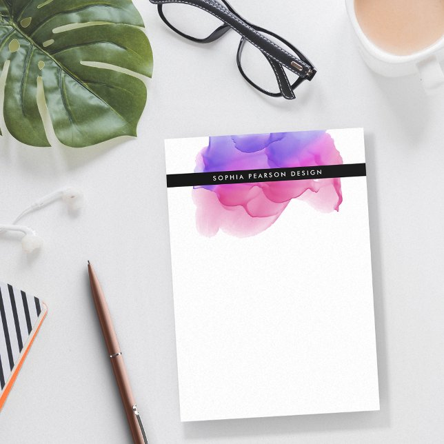 Modern Magenta Watercolor Personalized Post-it Notes (Creator Uploaded)