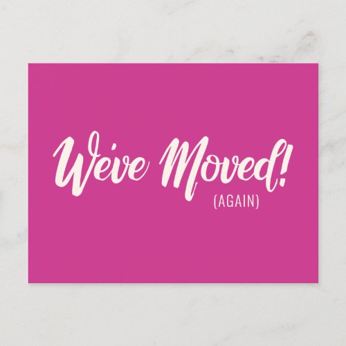 Modern Magenta Weve Moved Moving Announcement Postcard