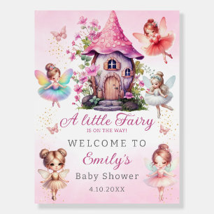 Modern Magical Fairy Pink Floral Garden welcome Foam Board