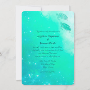 Modern Magical Ocean Beach Wedding Invites