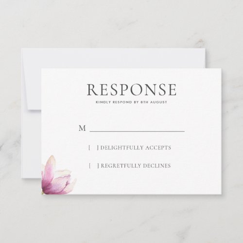 Modern Magnolia WEdding Response