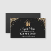 Modern Maid Cleaning House Sparkling Gold Glitter (Front/Back)