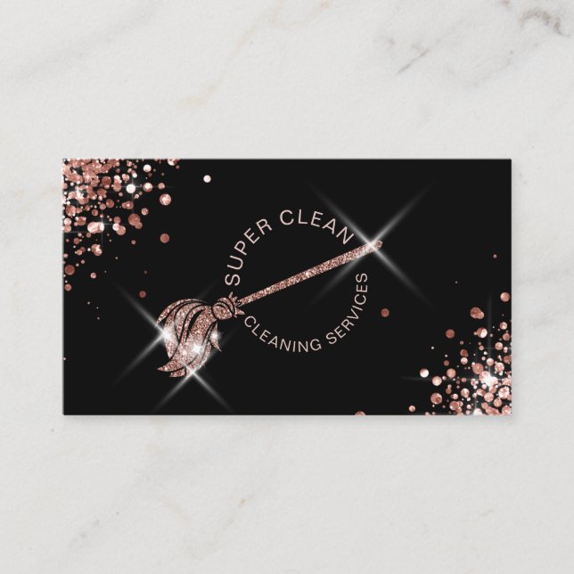 Modern Maid Cleaning Housekeeping Services Sparkle Business Card (Front)