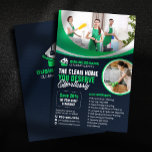 Modern Maid House Cleaning housekeeping Janitorial Flyer<br><div class="desc">Elevate your cleaning business marketing with this professional and eye-catching flyer template. The contemporary design and vibrant color scheme are sure to capture attention, while the clear layout ensures your key information stands out. Easily customize the text, photos, and logo to match your brand. Add your service list, contact information,...</div>