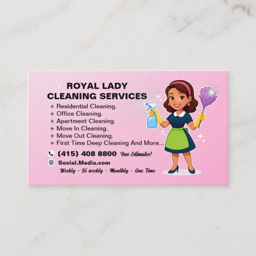 Modern Maid House Cleaning Service Business Card