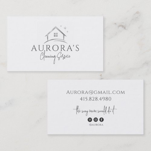 Modern Maid & House Cleaning Service Business Card