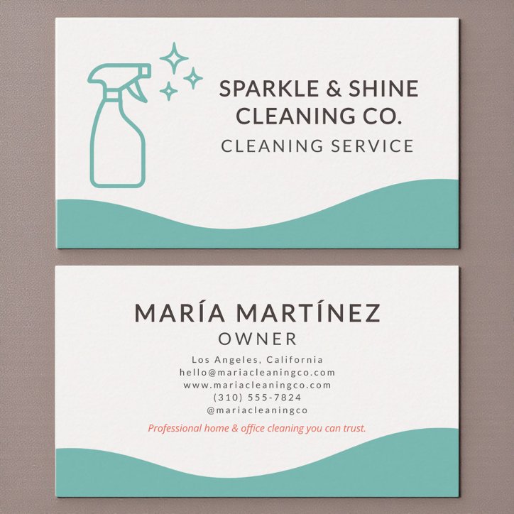 Modern Maid House Cleaning Service Business Card