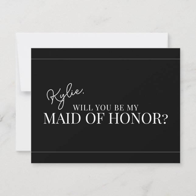 Modern Maid of Honor Proposal Card (Front)