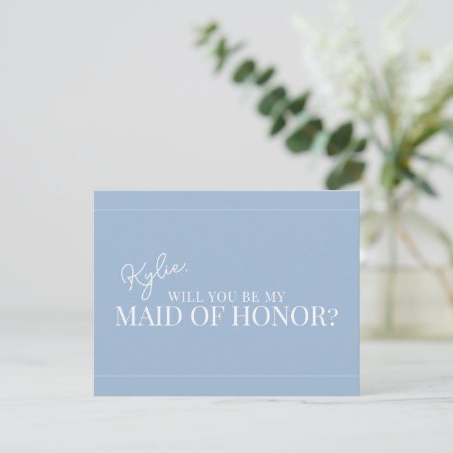 Modern Maid of Honor Proposal Card (Standing Front)