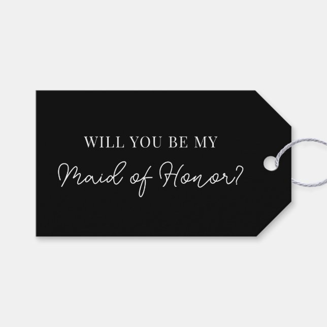 Modern Maid of Honor Proposal Tag (Front (Horizontal))