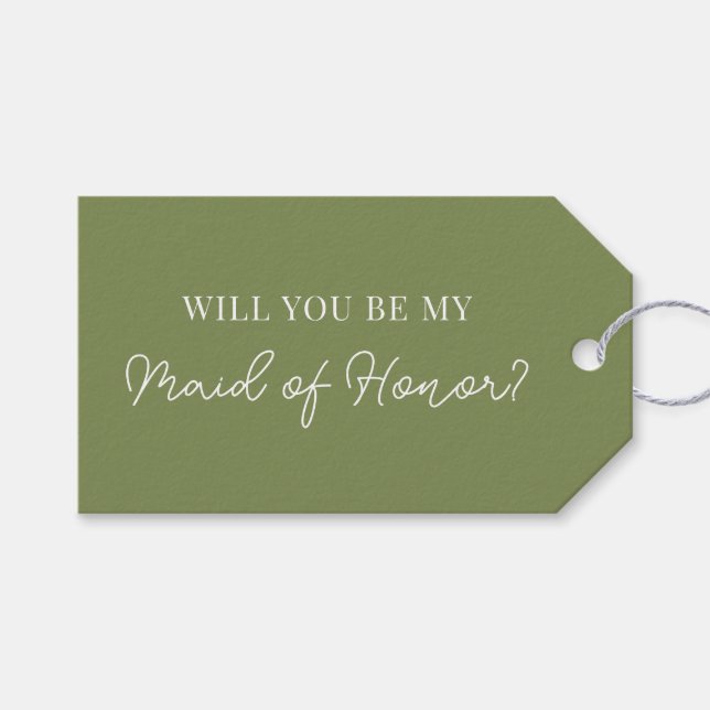 Modern Maid of Honor Proposal Tag (Front (Horizontal))