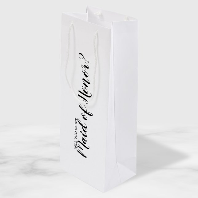 Modern Maid of Honor Proposal Wine Gift Bag (Creator Uploaded)
