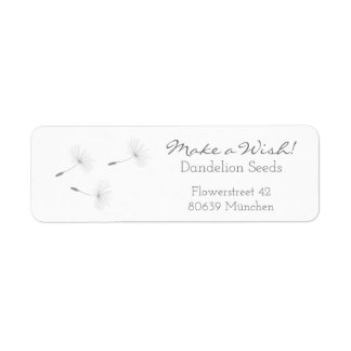 Modern Make a Wish Blowball Seeds Floral Address Label