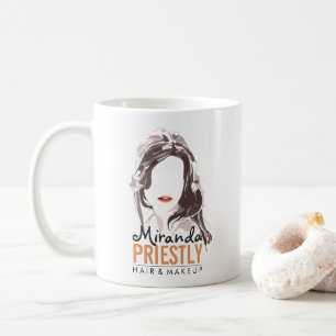 Modern Makeup Artist and Hair Stylist Beauty Salon Coffee Mug